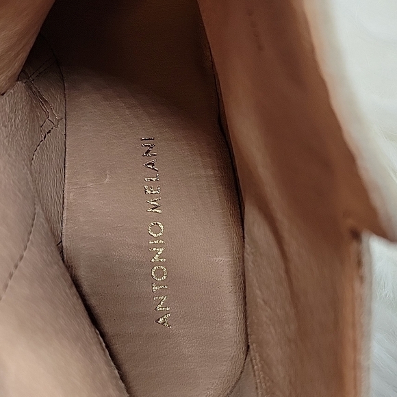 ANTONIO MELANI Ankle Boots Bootie Leather Suede Block Heel Shoes Size 11 - Picture 10 of 10